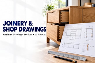 create joinery, shop drawing, furniture drawing, section and 2d autocad drawing