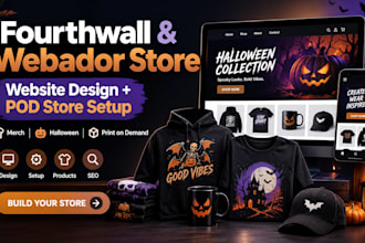 design fourthwall webador website setup fourth wall store halloween merch pod