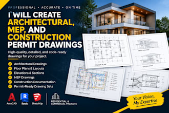 create architectural, mep, and construction permit drawings