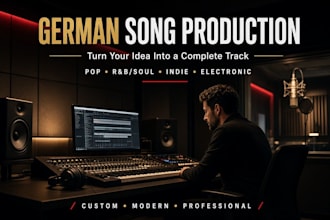 produce a professional german song with custom music and modern production