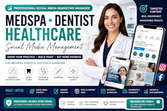 medspa social media marketing manager dentist, healthcare clinics doctor surgeon