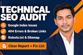 do technical SEO audit, google index and 404 error fixes