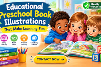 create educational preschool book illustrations children story book for learning