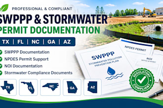prepare tx fl nc ga az swppp, npdes permit, noi and stormwater documents