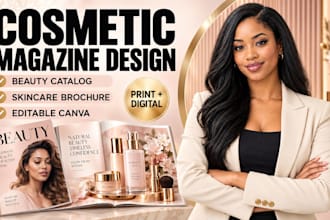 design cosmetic magazine or beauty product catalog