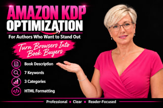 write KDP book descriptions, blurbs, and prepare amazon listing optimization
