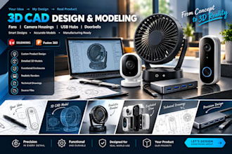 3d cad design model fan camera housing usb hub doorbell in solid work fusion 360