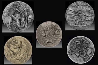 sculpt 3d bas relief medallion high quality stl files for 3d coin printing