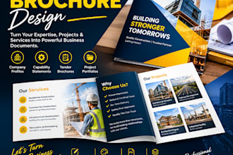 create construction service brochures, credentials and project case studies