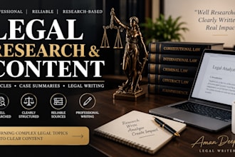 write research backed legal articles and case law summaries