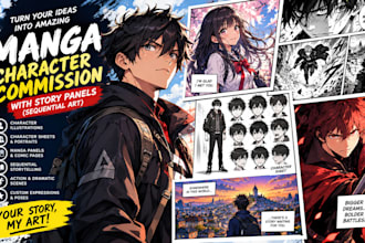 draw manga anime character commission story panels sequential art manga artist