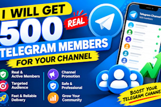 get 500 real telegram members for your channel