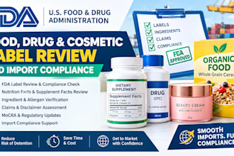 do fda food, drug and cosmetic label review and import compliance