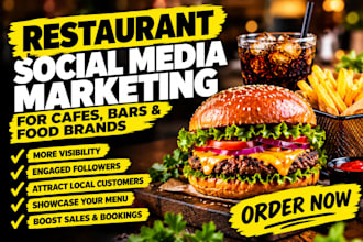 be your restaurant social media manager for café and food brands