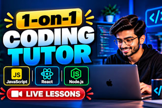 tutor you in javascript react node js and full stack web development