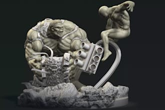 sculpt an acrobatic hero, battle diorama, or behemoth anatomy for 3d printing