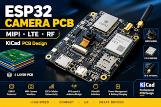 design esp32 camera pcb, mipi camera, lte and rf pcb layout