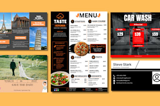 design a modern restaurant menu