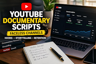 write high retention youtube documentary and faceless scripts