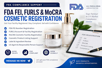 get fda fei registration furls account and mocra compliance for cosmetics