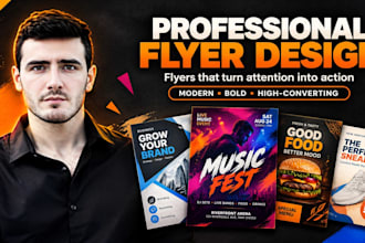 design professional corporate business flyer, event poster and promo leaflet