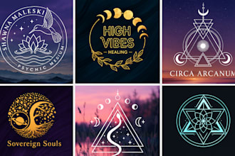 create a modern sacred geometry spiritual logo for mystical and holistic brands