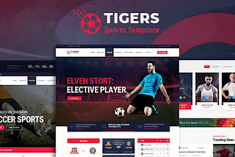 design a professional soccer academy website, football website, soccer website
