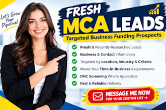 generate fresh mca leads dnc scrubbed lead generation
