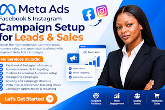 setup facebook ads, fb meta ads, fb ads campaign for leads and sales
