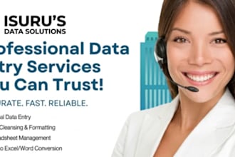 do professional data entry, web research and excel data entry