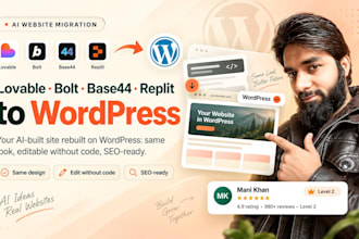 convert your lovable, bolt, base44 or replit website to wordpress