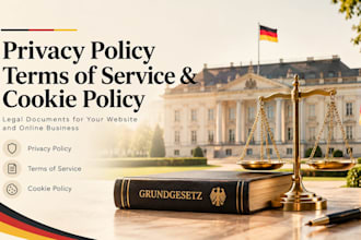 draft gdpr compliant privacy policy, terms of service and cookie policy