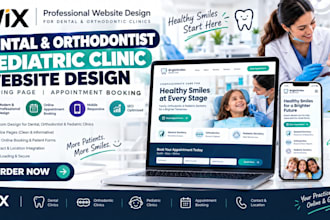 wix dental orthodontist pediatric clinic appointment website design landing page