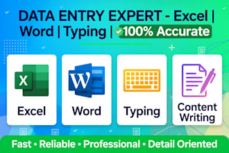 do data entry, excel work, typing and content writing accurately