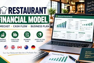 create restaurant financial model, business plan, projection, cash flow forecast