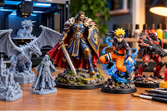 3d print and paint custom figures, models and miniatures