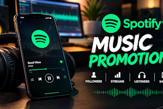 increase spotify followers, monthly listeners, streams, saves, playlist adds