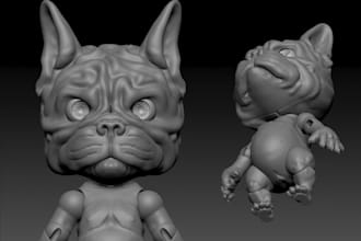 3d realism dog for print,bjd dolls,double jointed,animal creatures,digial sculpt