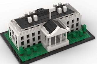 design custom lego moc lego car model in bricklink studio