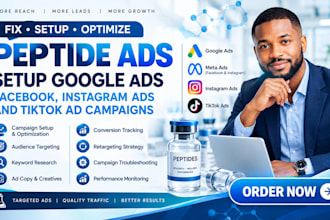 fix peptide ads setup google ads facebook ,instagram ads and tiktok ad campaigns