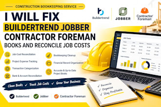 fix buildertrend jobber contractor foreman bookkeeping and reconcile job costs