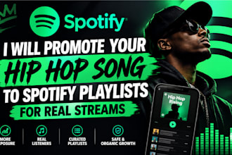 promote your hip hop song to spotify playlists for real streams