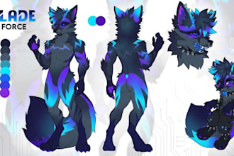 draw furry reference sheet, nsfw art, furry art, ref sheet for your fursona