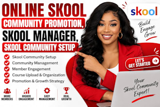 online skool community promotion, skool manager, skool community setup