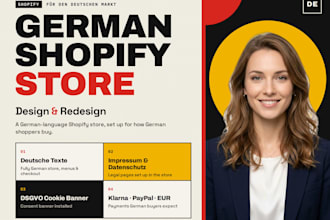 do profitable german shopify website, shopify store design and redesign shopify