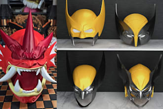3d print, paint and ship custom cosplay 3d mask 3d helmet cosplay armour