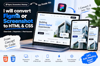 convert figma or website design to responsive HTML CSS