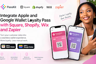 integrate apple and google wallet loyalty pass with square shopify wix zapier