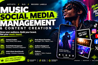 be music content creator, social media management for artists djs record labels