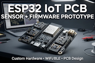 design esp32 iot pcb, sensor integration and prototype firmware